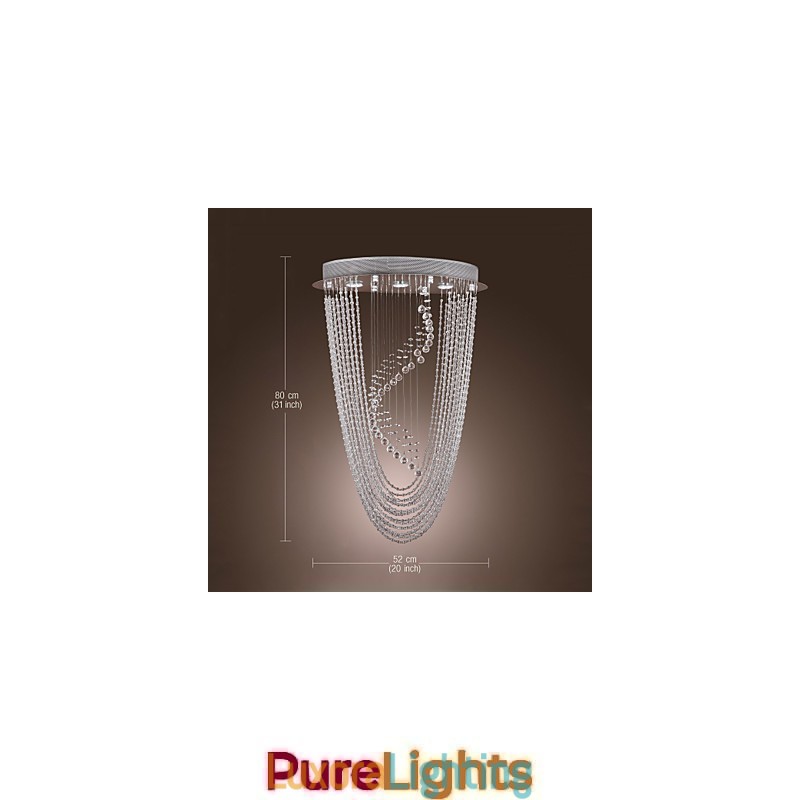 Designer Touch Decorative Modern Contemporary Crystal Chrome Chandelier Flush Mount