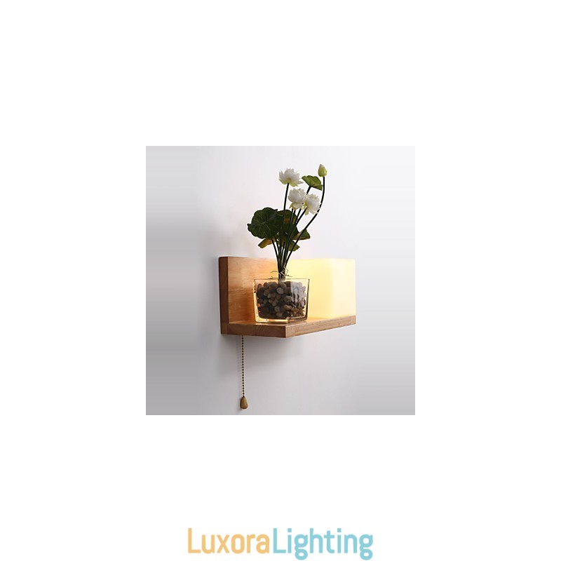 Designer Touch Decorative Wood Wall Sconces Max Country Style With Switch