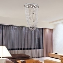 Designer Touch Decorative Modern Contemporary Crystal Chrome Chandelier Flush Mount