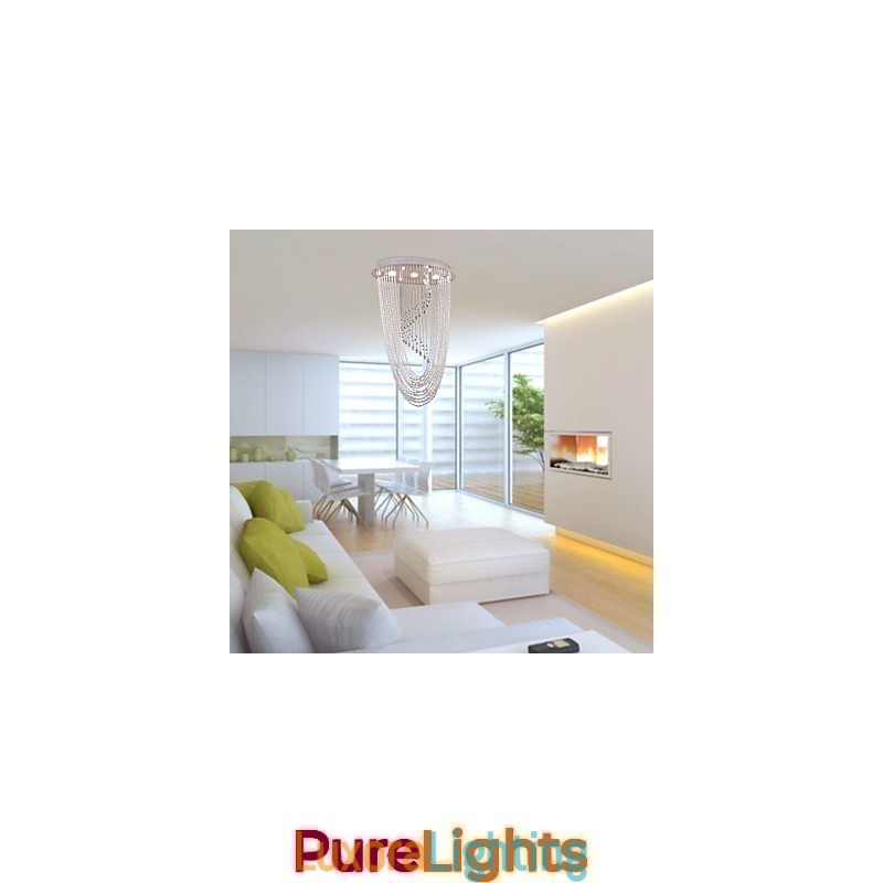 Designer Touch Decorative Modern Contemporary Crystal Chrome Chandelier Flush Mount