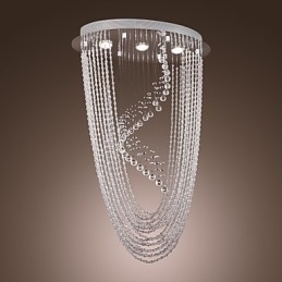 Designer Touch Decorative Modern Contemporary Crystal Chrome Chandelier Flush Mount