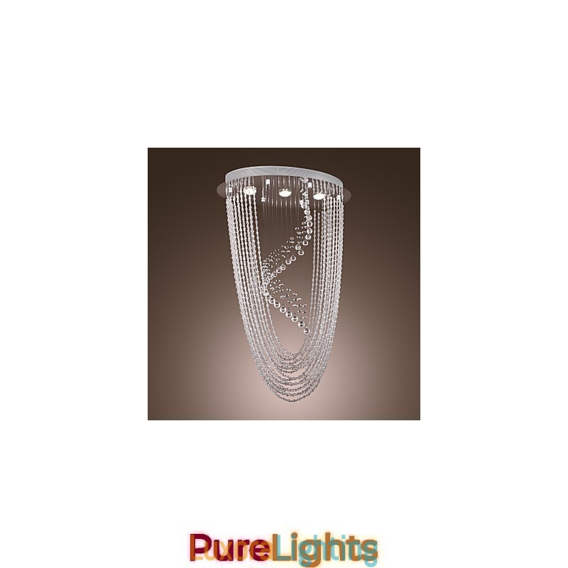 Designer Touch Decorative Modern Contemporary Crystal Chrome Chandelier Flush Mount