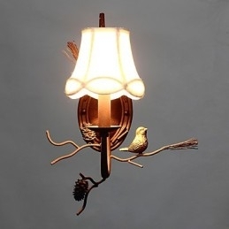 Designer Touch Decorative North Amercian Vintage Metal with Resin Bird and Pine Cone Wall Lamp Fit for the Living Room Dining Room Wall Light