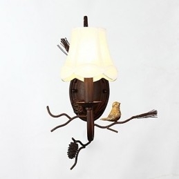 Designer Touch Decorative North Amercian Vintage Metal with Resin Bird and Pine Cone Wall Lamp Fit for the Living Room Dining Room Wall Light