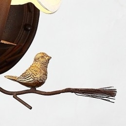 Designer Touch Decorative North Amercian Vintage Metal with Resin Bird and Pine Cone Wall Lamp Fit for the Living Room Dining Room Wall Light