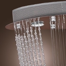 Designer Touch Decorative Modern Contemporary Crystal Chrome Chandelier Flush Mount