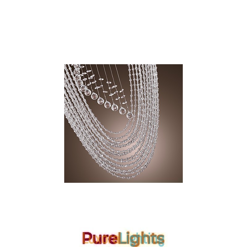 Designer Touch Decorative Modern Contemporary Crystal Chrome Chandelier Flush Mount