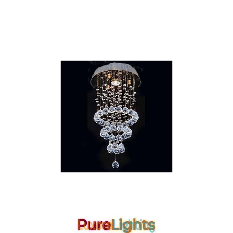 Designer Touch Decorative Modern Contemporary Crystal Electroplated Metal Flush Mount