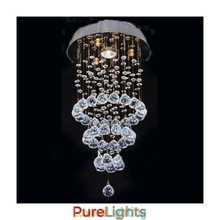 Designer Touch Decorative Modern Contemporary Crystal Electroplated Metal Flush Mount