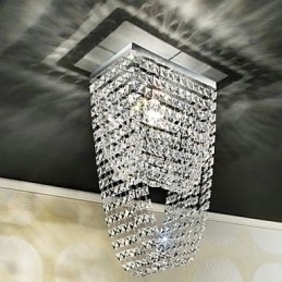 Designer Touch Decorative Modern Contemporary Crystal Mini Style Electroplated Flush Mount