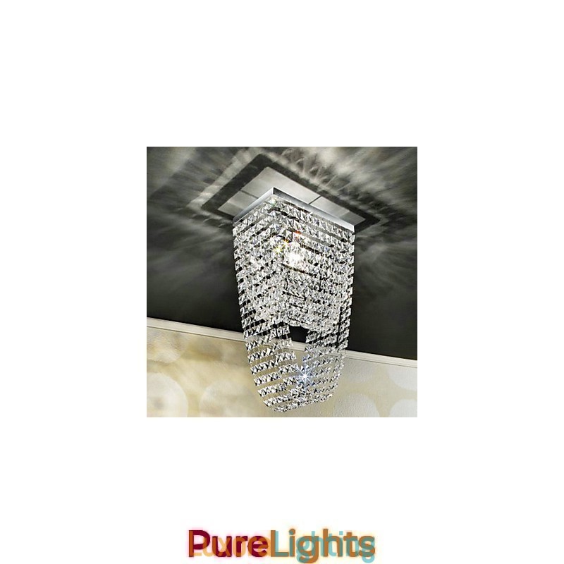 Designer Touch Decorative Modern Contemporary Crystal Mini Style Electroplated Flush Mount