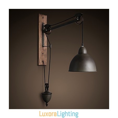 Designer Touch Decorative American country style wall lamp retro creative Wooden pulley wall lamp