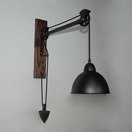 Designer Touch Decorative American country style wall lamp retro creative Wooden pulley wall lamp