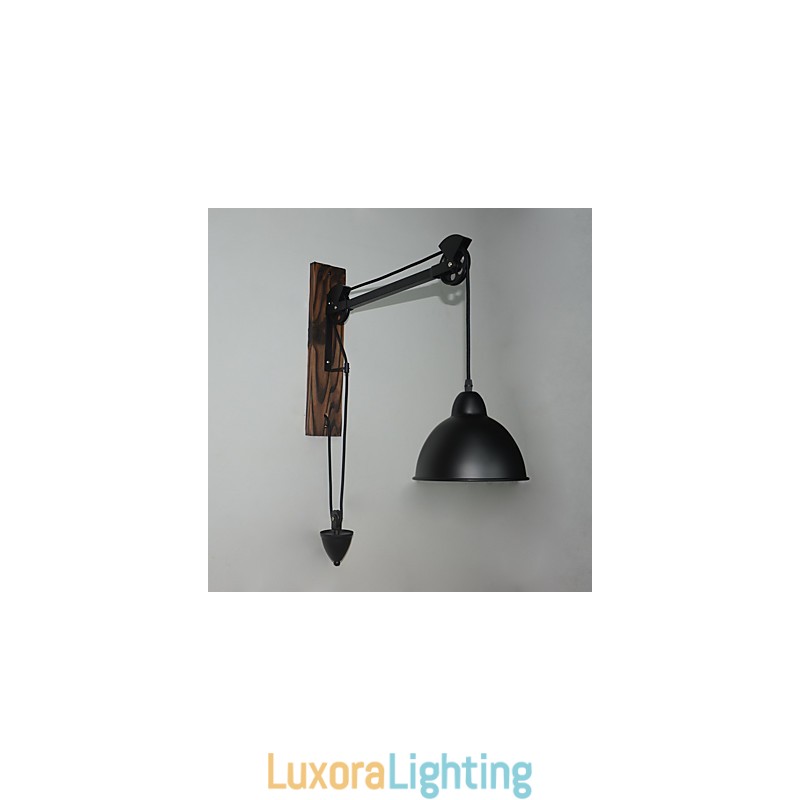 Designer Touch Decorative American country style wall lamp retro creative Wooden pulley wall lamp