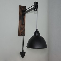 Designer Touch Decorative American country style wall lamp retro creative Wooden pulley wall lamp