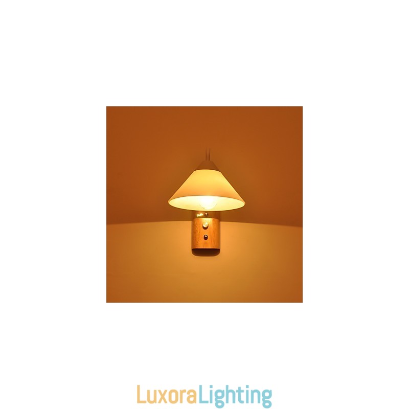 Designer Touch Decorative Simple Wall Lamp Bedside Desk Lamp With Glass Shade and Solid Wood for Bedroom Dresser Living Room Baby Room College Dorm Coffee Table Bookcas