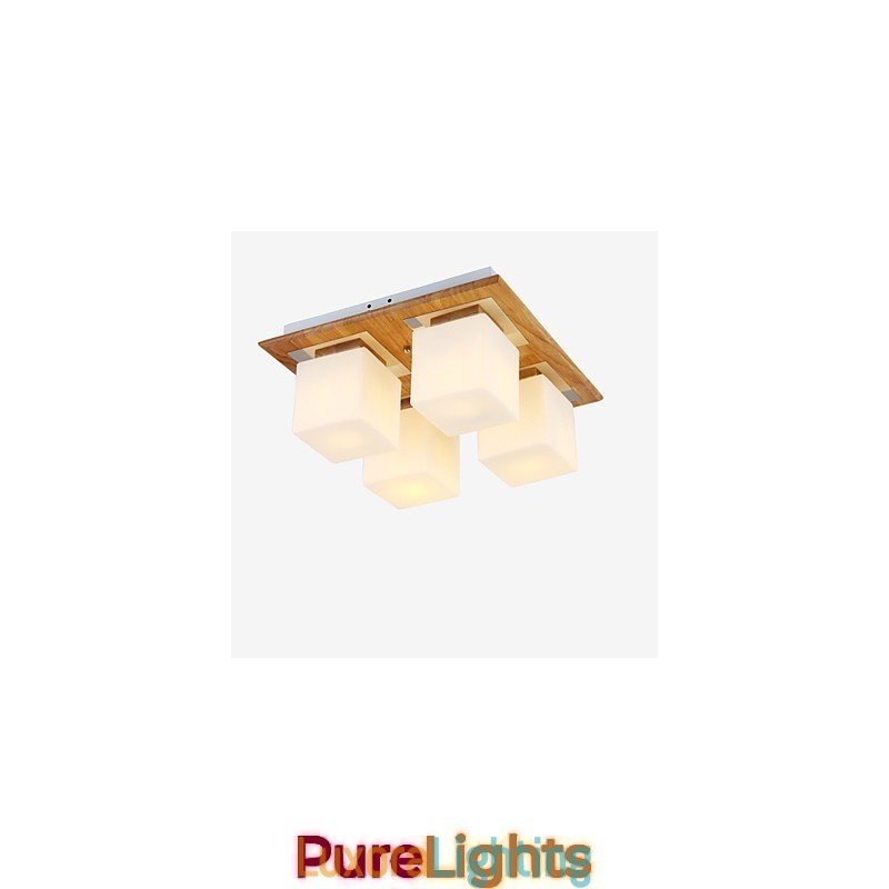 Designer Touch Decorative Flush Mount Mini Style Modern Contemporary Wood Bamboo