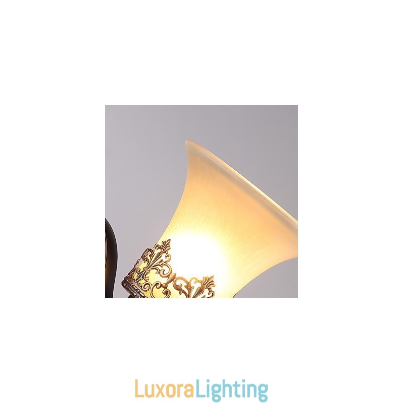 Designer Touch Decorative Single Head Amercian Countryside Vintage Metal with Glass Wall Lamp for the Canteen Room Living Room Entry Foyer Decorate Wall Lamp