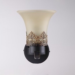 Designer Touch Decorative Single Head Amercian Countryside Vintage Metal with Glass Wall Lamp for the Canteen Room Living Room Entry Foyer Decorate Wall Lamp