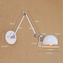 Designer Touch Decorative Vintage Country Painting Feature for Mini Style Swing Arm Eye Protection Ambient Light Swing Arm LightsWall