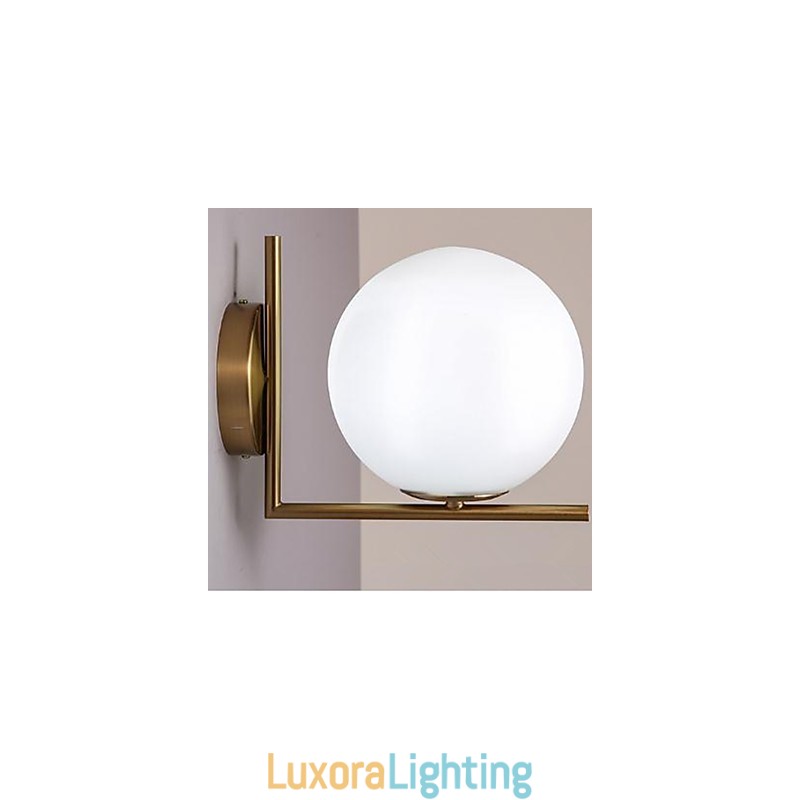 Designer Touch Decorative Contemporary And Contracted Glass Wall Lamp Wrought Iron Individuality