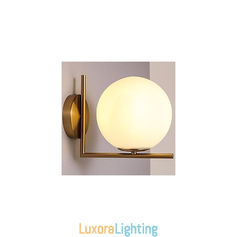 Designer Touch Decorative Contemporary And Contracted Glass Wall Lamp Wrought Iron Individuality