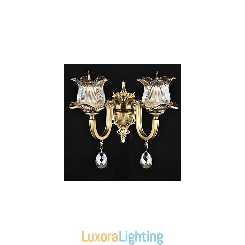 Designer Touch Decorative Rustic Lodge Brass Feature for Mini Style Uplight Wall Sconces Wall Light