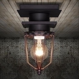 Designer Touch Decorative Retro Wrought Wall Lamp Single Head Antique Reminisced Lamp Loft American Iron Vintage Small Cages Ceiling Lamp