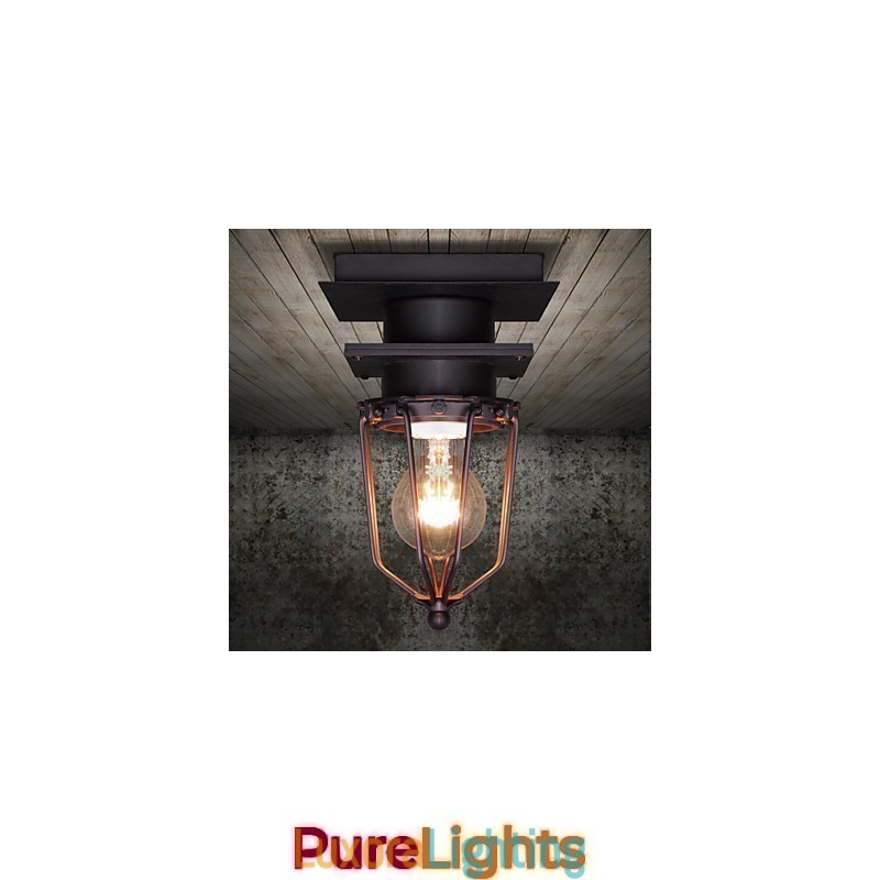 Designer Touch Decorative Retro Wrought Wall Lamp Single Head Antique Reminisced Lamp Loft American Iron Vintage Small Cages Ceiling Lamp