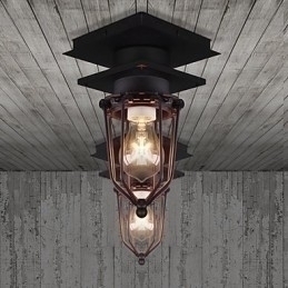 Designer Touch Decorative Retro Wrought Wall Lamp Single Head Antique Reminisced Lamp Loft American Iron Vintage Small Cages Ceiling Lamp