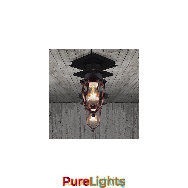 Designer Touch Decorative Retro Wrought Wall Lamp Single Head Antique Reminisced Lamp Loft American Iron Vintage Small Cages Ceiling Lamp