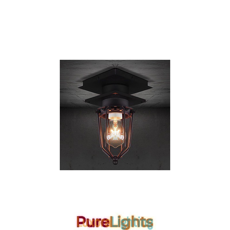 Designer Touch Decorative Retro Wrought Wall Lamp Single Head Antique Reminisced Lamp Loft American Iron Vintage Small Cages Ceiling Lamp