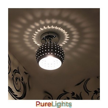 Designer Touch Decorative Creative Porous Ball Aesthetic Reflection Absorb Dome Light Wrought Iron Lamp