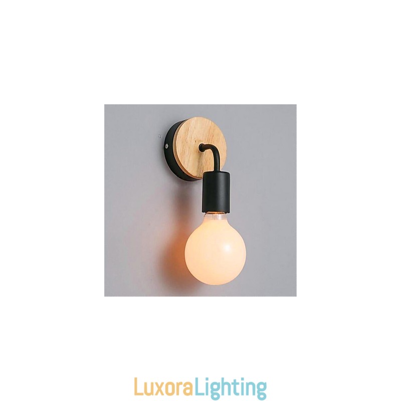 Designer Touch Decorative Modern Minimalist Creative Personality Wood Iron Lamp Corridor Balcony Bedroom Bedside Iron Wall Lamp