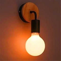 Designer Touch Decorative Modern Minimalist Creative Personality Wood Iron Lamp Corridor Balcony Bedroom Bedside Iron Wall Lamp