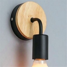Designer Touch Decorative Modern Minimalist Creative Personality Wood Iron Lamp Corridor Balcony Bedroom Bedside Iron Wall Lamp