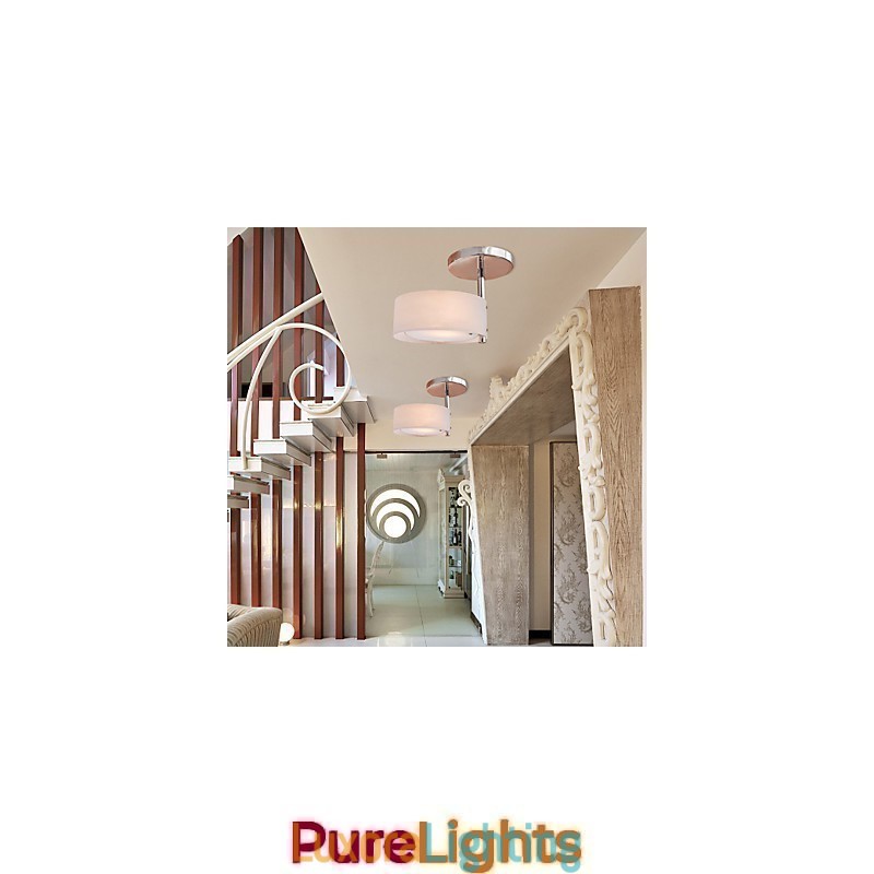 Designer Touch Decorative Modern Contemporary Mini Style Chrome Metal Chandelier Flush Mount Garage