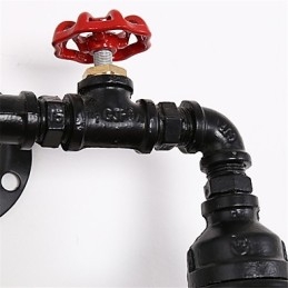 Designer Touch Decorative 2 Heads Retro Industrial Pipe Wall Lights Simple Loft Black Birdcage Metal Dining Room Kitchen Bar Cafe Decoration lighting