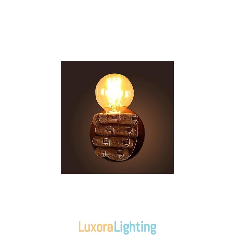 Designer Touch Decorative Rustic Lodge Painting Feature for Ambient Light Wall Sconces Wall Light