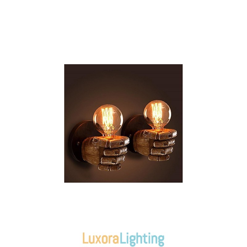 Designer Touch Decorative Rustic Lodge Painting Feature for Ambient Light Wall Sconces Wall Light