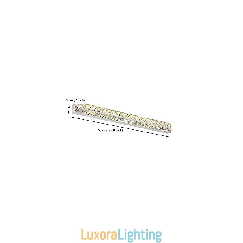 Designer Touch Decorative Long High Quality Mirror Lamp Bathroom Lights Metal and Crystal Wall Light