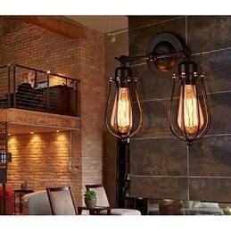 Designer Touch Decorative Retro Grapefruit American Village Iron Antique Restaurant Corridor Aisle Wall Lamp Wall Light