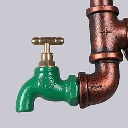 Designer Touch Decorative Vintage Industrial Pipe Wall Lights Wood Gear Shape Creative turnable Lights Restaurant Cafe Bar Decoration lighting