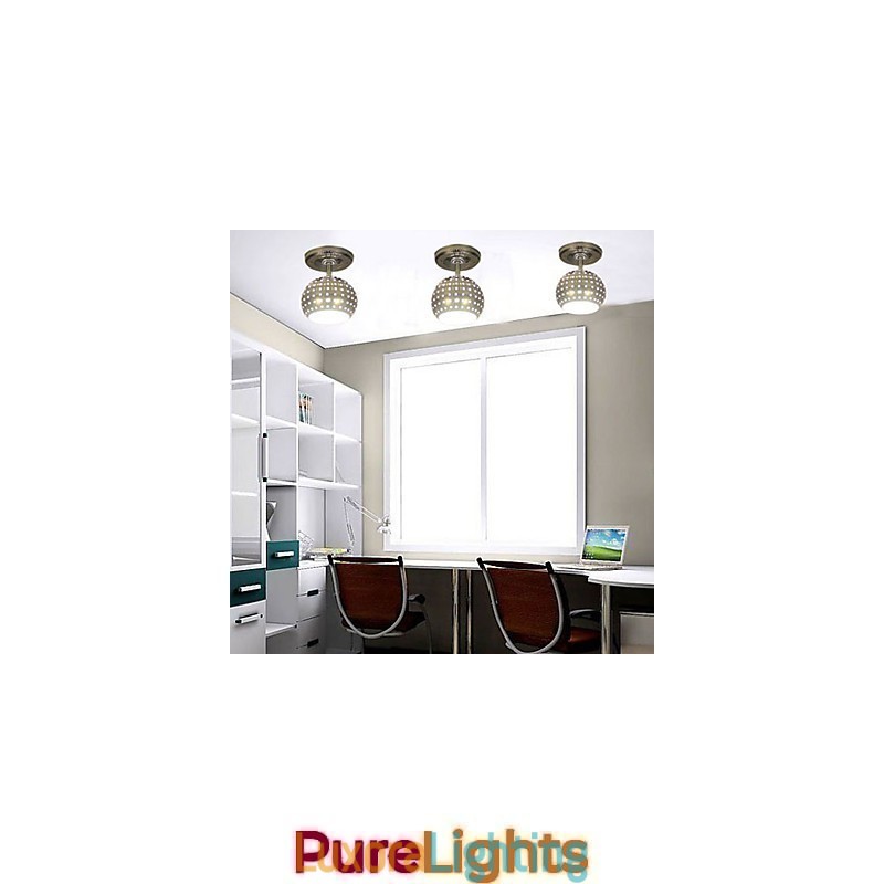 Designer Touch Decorative Modern Contemporary Mini Style Electroplated Metal Flush Mount