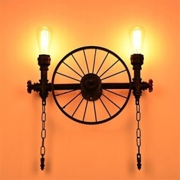 Designer Touch Decorative Vintage Industrial Pipe Wall Lights Creative Lights Restaurant Cafe Bar Decoration lighting With 2 Light Painted Finish