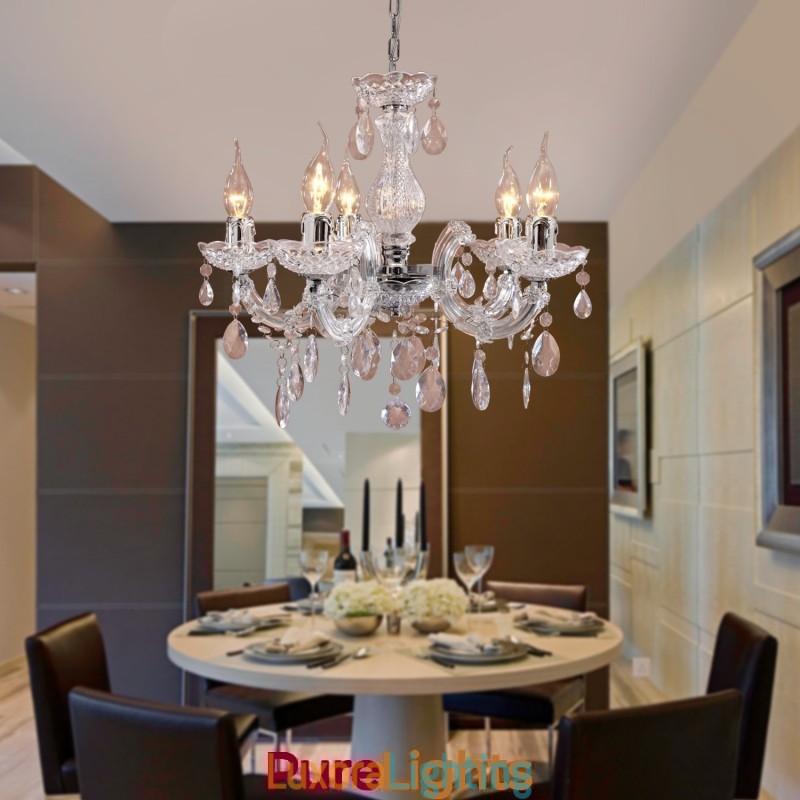 Designer Touch Decorative Upligh Chrome Ceiling Lamp Candle light Acrylic Fixture Chandelier Pendant