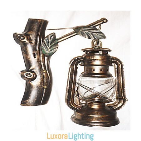 Designer Touch Decorative Rustic Lodge Painting Feature for Mini Style Uplight Wall Sconces Wall Light