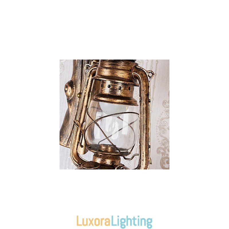 Designer Touch Decorative Rustic Lodge Painting Feature for Mini Style Uplight Wall Sconces Wall Light