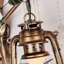 Designer Touch Decorative Rustic Lodge Painting Feature for Mini Style Uplight Wall Sconces Wall Light