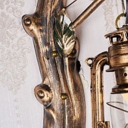 Designer Touch Decorative Rustic Lodge Painting Feature for Mini Style Uplight Wall Sconces Wall Light